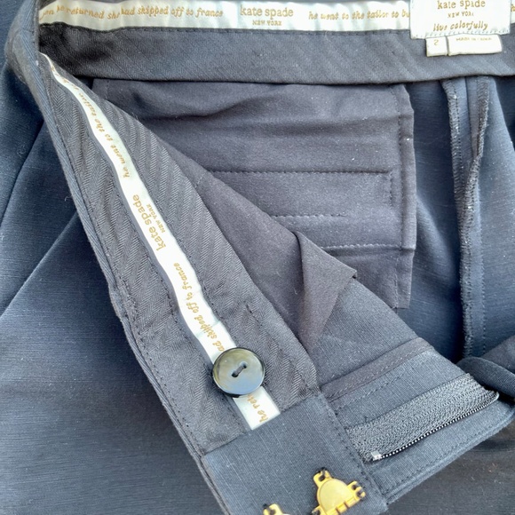 Kate Spade Black Cropped Tapered Pants -  Sz 2 - Picture 6 of 6